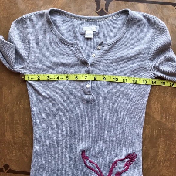 American Eagle AEO Long Sleeve Henley 💘 Small - Picture 8 of 8